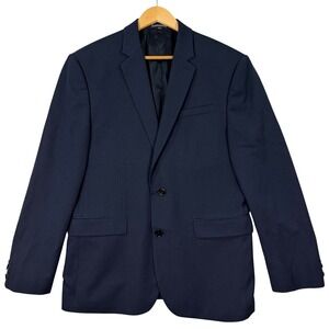 NEW Express Mens 42R Modern Fit Producer Navy Blue Wool Blend Suit Jacket Blazer